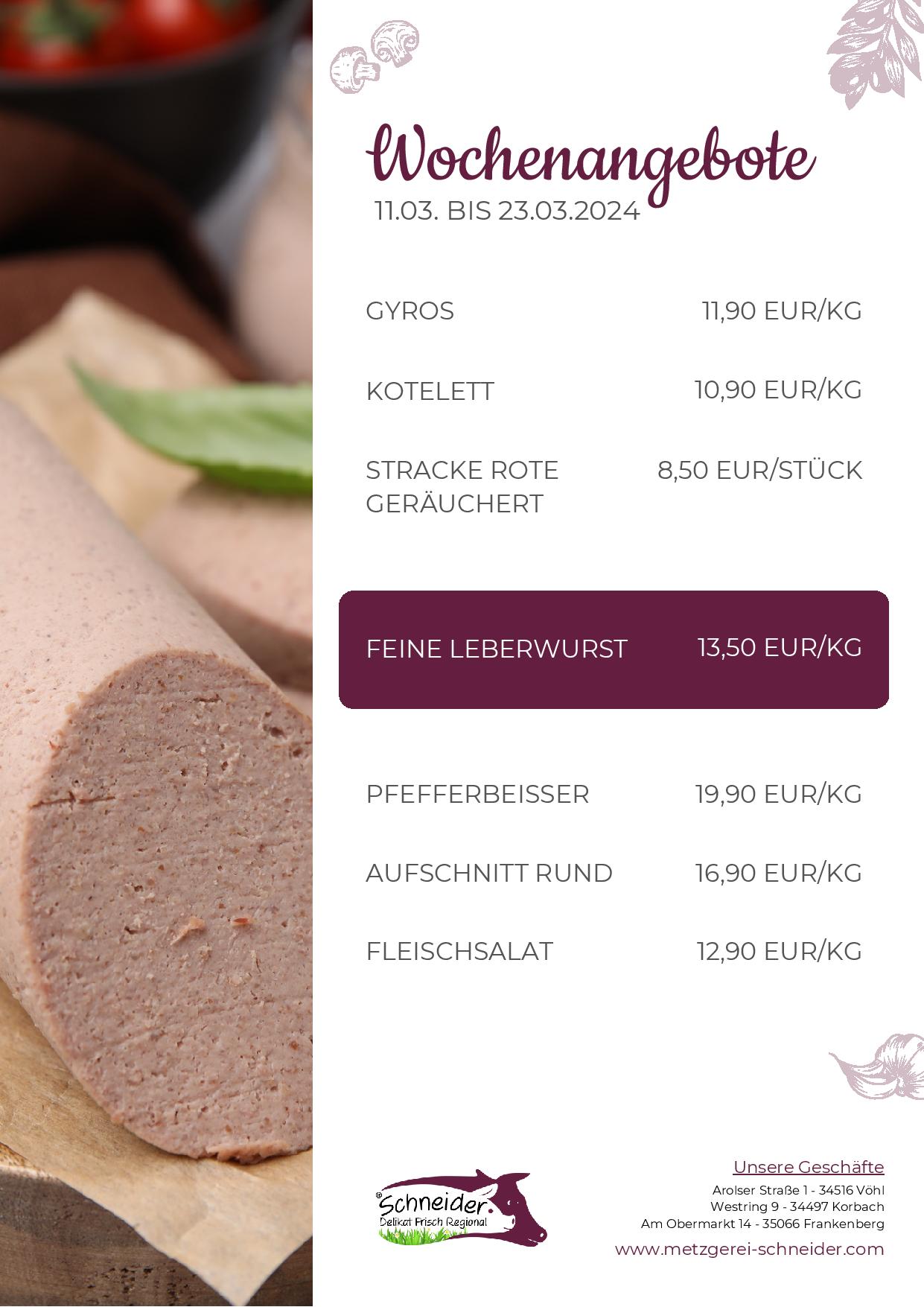 Metzgerei Mit Mittagstisch In Der Nähe Angebote & Mittagstisch | Metzgerei Schneider